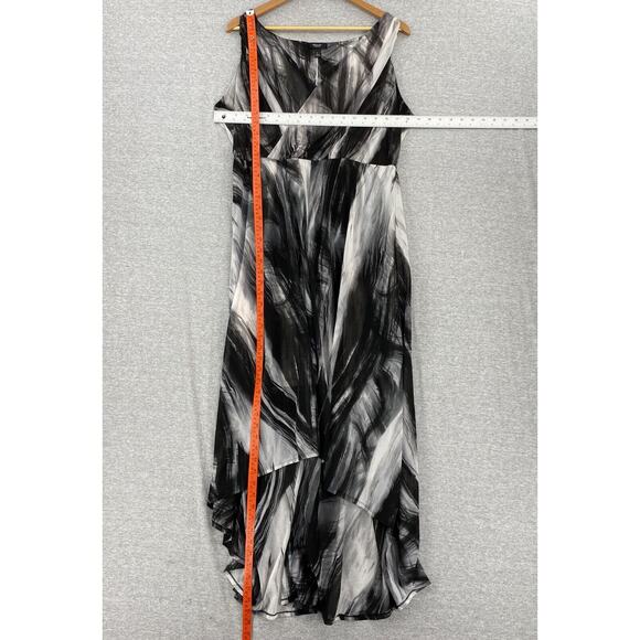 Simply Vera Dress Womens Large Black White Vera Wang Maxi Hi Low Hem Sleeveless - Picture 7 of 11